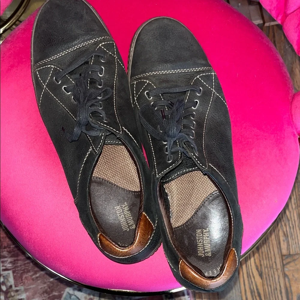 Johnston & Murphy Black Suede Sneakers